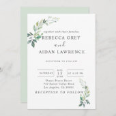 Modern Watercolor Eucalyptus Leaves Greenery Kaart (Voorkant / Achterkant)