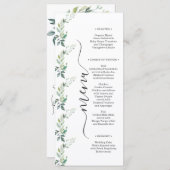 Modern Watercolor Eucalyptus Leaves Greenery Menu (Voorkant / Achterkant)