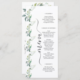Modern Watercolor Eucalyptus Leaves Greenery Menu