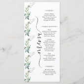 Modern Watercolor Eucalyptus Leaves Greenery Menu (Voorkant)