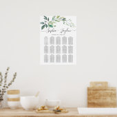 Modern Watercolor Eucalyptus Leaves Greenery Poster (Keuken)