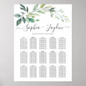 Modern Watercolor Eucalyptus Leaves Greenery Poster (Voorkant)