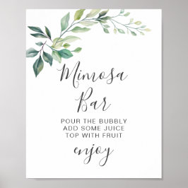 Modern Watercolor Eucalyptus Leaves Greenery Poster