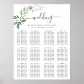 Modern Watercolor Eucalyptus Leaves Greenery Poster (Voorkant)