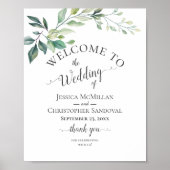 Modern Watercolor Eucalyptus Leaves Greenery Poster (Voorkant)