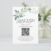 Modern Watercolor Eucalyptus Leaves Greenery RSVP Kaartje (Staand voorkant)