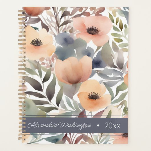 Modern Watercolor Floral Planner (Voorkant)