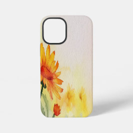 Modern Watercolor Flowers & personalize image iPhone 12 Mini Hoesje