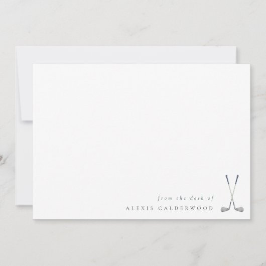 Modern Watercolor Golf Clubs Personalized Notitiekaartje (Voorkant)