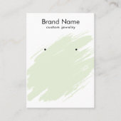 Modern Watercolor Green Jewelry Display Card Visitekaartje (Voorkant)