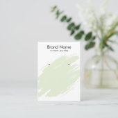 Modern Watercolor Green Jewelry Display Card Visitekaartje (Staand voorkant)