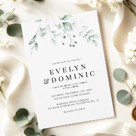 Modern Watercolor Greenery Foliage Wedding Kaart