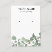 Modern Watercolor Greenery Jewelry Display Card Visitekaartje (Voorkant)