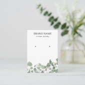 Modern Watercolor Greenery Jewelry Display Card Visitekaartje (Staand voorkant)
