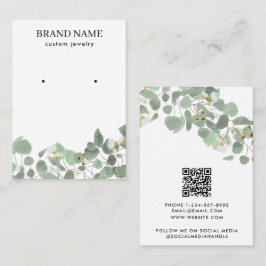 Modern Watercolor Greenery Jewelry Display Card Visitekaartje