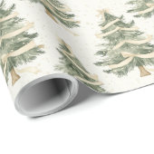 Modern Watercolor Kerstboom Inpakpapier (Rol Hoek)