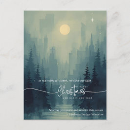 Modern Watercolor Landscape Business Christmas Feestdagenkaart