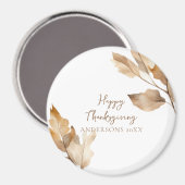 Modern Watercolor Leaf Thanksgiving Magneet (Voorkant / Achterkant)