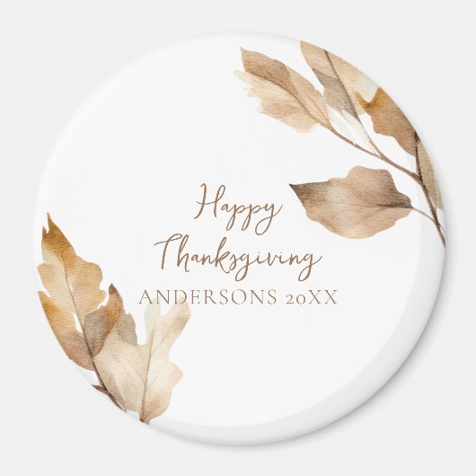 Modern Watercolor Leaf Thanksgiving Magneet (Voorkant)