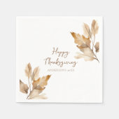 Modern Watercolor Leaf Thanksgiving Servet (Voorkant)