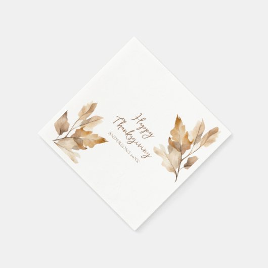 Modern Watercolor Leaf Thanksgiving Servet (Hoek)