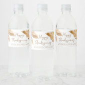 Modern Watercolor Leaf Thanksgiving Waterfles Etiket (Flessen)