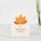 Modern Watercolor Maple Thanksgiving Party Folded (Voorkant)