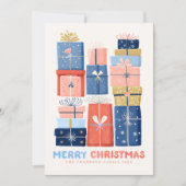 Modern Watercolor Merry Christmas Minimal  Feestdagenkaart (Voorkant)