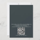 Modern Watercolor Mountain Forest QR Code Wedding Kaart (Achterkant)