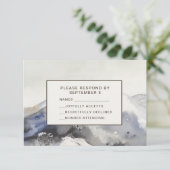 Modern Watercolor Mountains RSVP Card Neutral Tan (Staand voorkant)