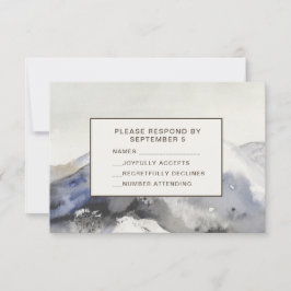Modern Watercolor Mountains RSVP Card Neutral Tan
