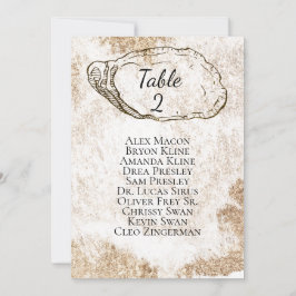 Modern Watercolor Oester Strand Zitplaatskaart Kaart