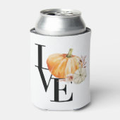 Modern Watercolor Orange Pumpkin With Love Blikjeskoeler (Blikje Voorkant)