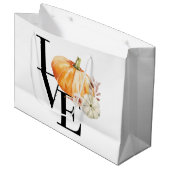 Modern Watercolor Orange Pumpkin With Love Groot Cadeauzakje (Voorkant Gekanteld)
