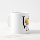 Modern Watercolor Orange Pumpkin With Love Koffiemok (Voorkant links)
