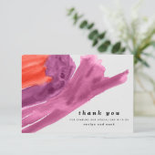 Modern Watercolor Paars Bedankkaart (Staand voorkant)