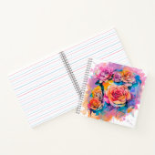 Modern Watercolor Paint Daubs Bouquet Notitieboek (Binnen)