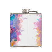 Modern Watercolor Paint Daubs Roses Bouquet Heupfles (Achterkant)