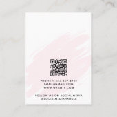 Modern Watercolor Pink Jewelry Display Card Visitekaartje (Achterkant)