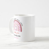 Modern watercolor rainbow teacher thank you koffiemok (Voorkant links)