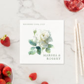 Modern Watercolor Rose Elegant Botanical Wedding Servet (Insitu)
