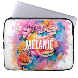 Modern Watercolor Schilderen Rozen Boeket Geperson Laptop Sleeve