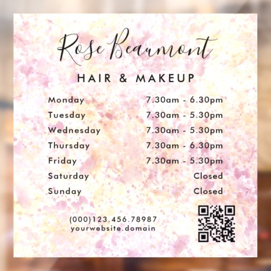 Modern Watercolor - Uurstaat vensterfolie Raamsticker (Vel 2)