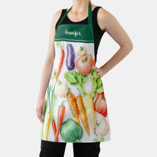 Modern watercolor vegetables pattern personalized schort (Insitu)