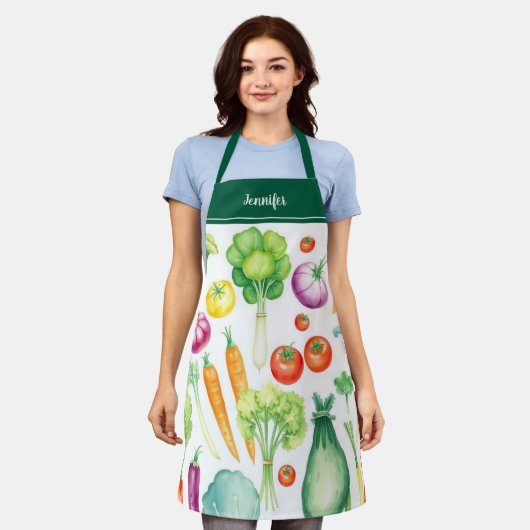 Modern watercolor vegetables pattern personalized schort (Gedragen)