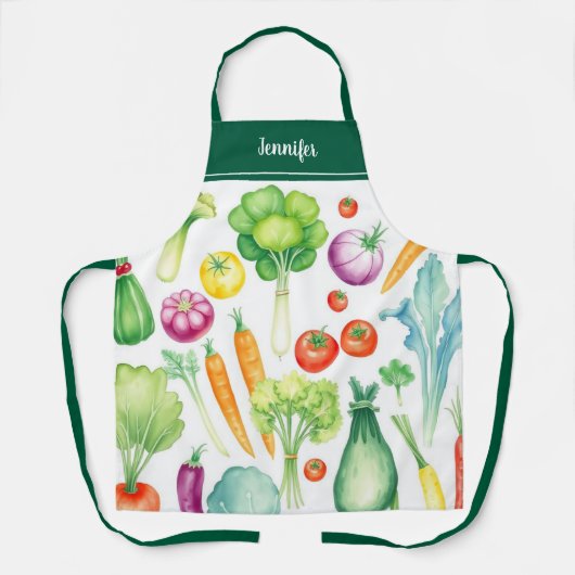 Modern watercolor vegetables pattern personalized schort (Voorkant)