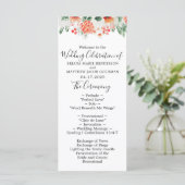 Modern Watercolor Wilde Bloemen Huwelijksprogramma Programmakaart (Staand voorkant)