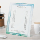 Modern Watercolour Abstrakt Weiß Blau Reclamebord Met Voetstuk (Insitu)