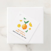 Modern Watercor Citrus Oranje Baby shower Bedankjes Labels (In situ)