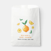 Modern Watercor Citrus Oranje Baby shower Bedankzakje (Voorkant)